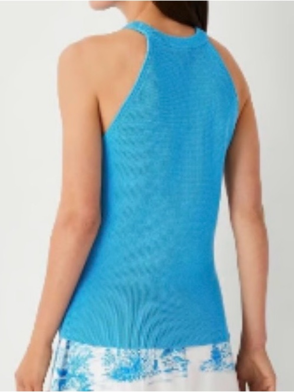 Ann Taylor Turquoise Ribbed Halter Tank